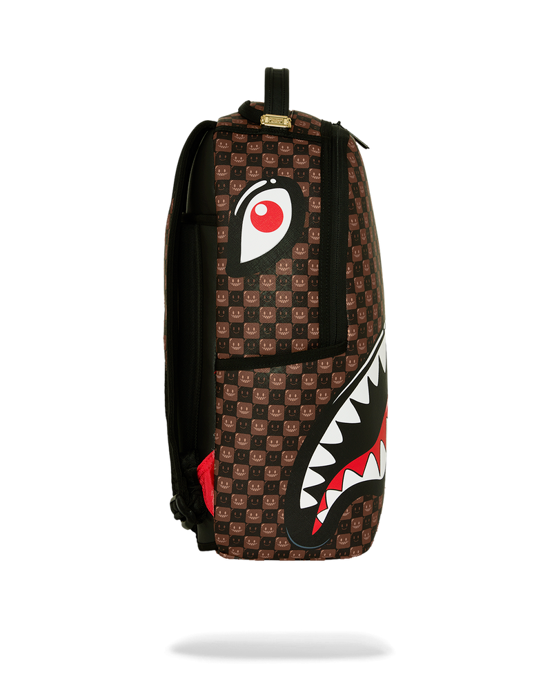 Sprayground Sharks In Paris Wtf Bubble Brown Check Backpack