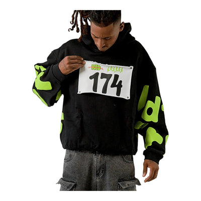 Red Letters Men's Race To Jesus Scattered Hoodie - Black 5