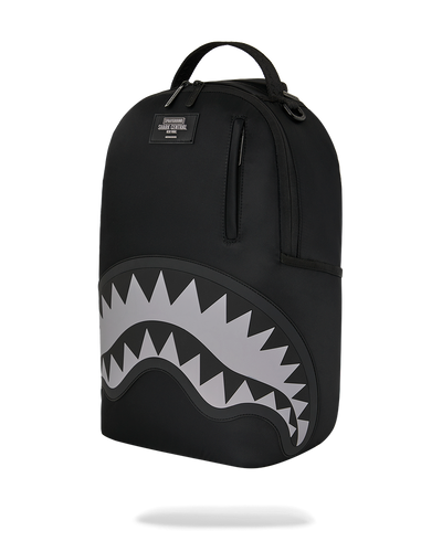 Sprayground Shark Central Black Nylon Gray Embossed Backpack