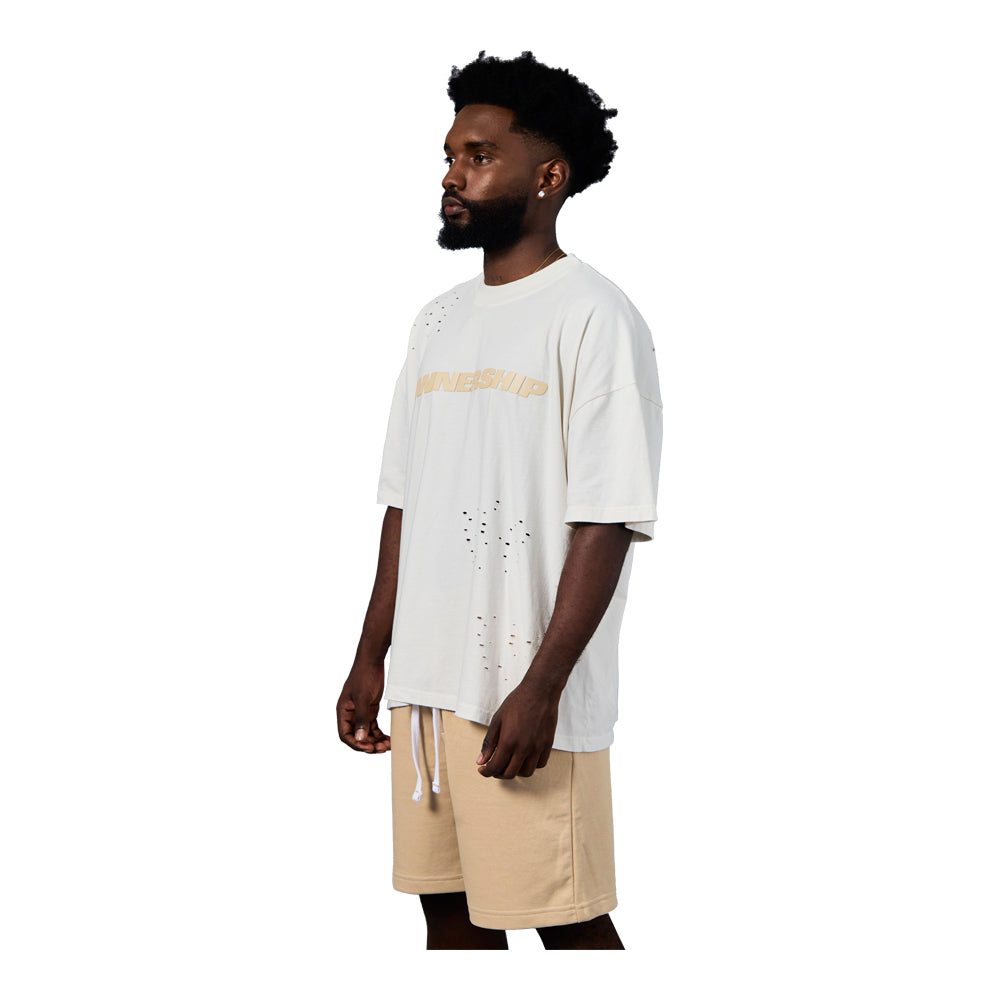 Ownership Men's Solid T-Shirt - Cream & Beige 4