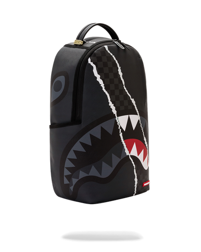 Sprayground Center Rip Revealing Gray Check Backpack