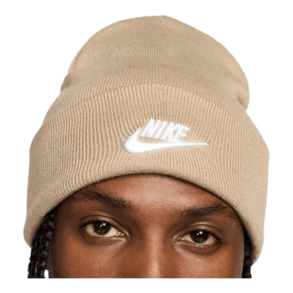 Unisex Nike Peak Futura Beanie Hat - Khaki/White 3