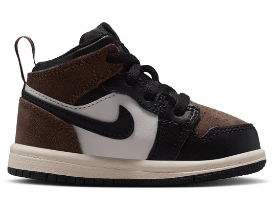 Toddler Air Jordan 1 Mid Black/Palomino-University Red DQ8425-007