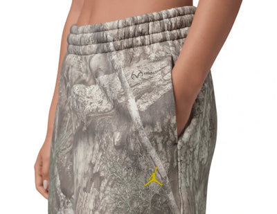 Women's Jordan Brooklyn Fleece Relaxed Wide Leg Realtree Pants White/Bright Citron IU7253-100