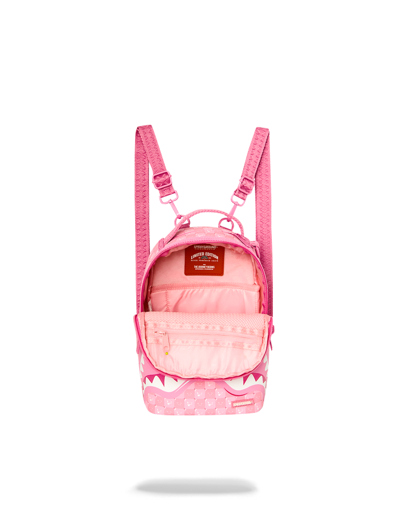 Sprayground Pink New Check Faces Mini Backpack