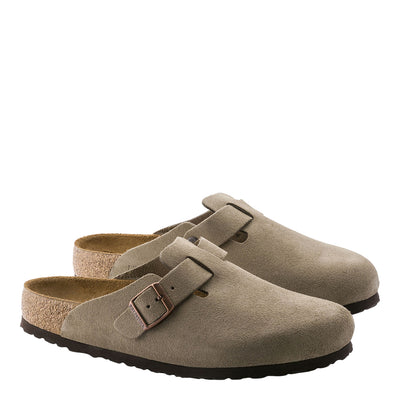 Birkenstock Women's Suede Leather Boston Soft Footbed Narrow Slippers 5