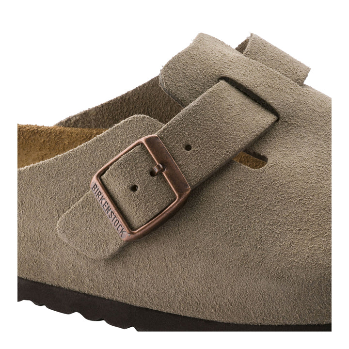 Birkenstock Women's Suede Leather Boston Soft Footbed Narrow Slippers
