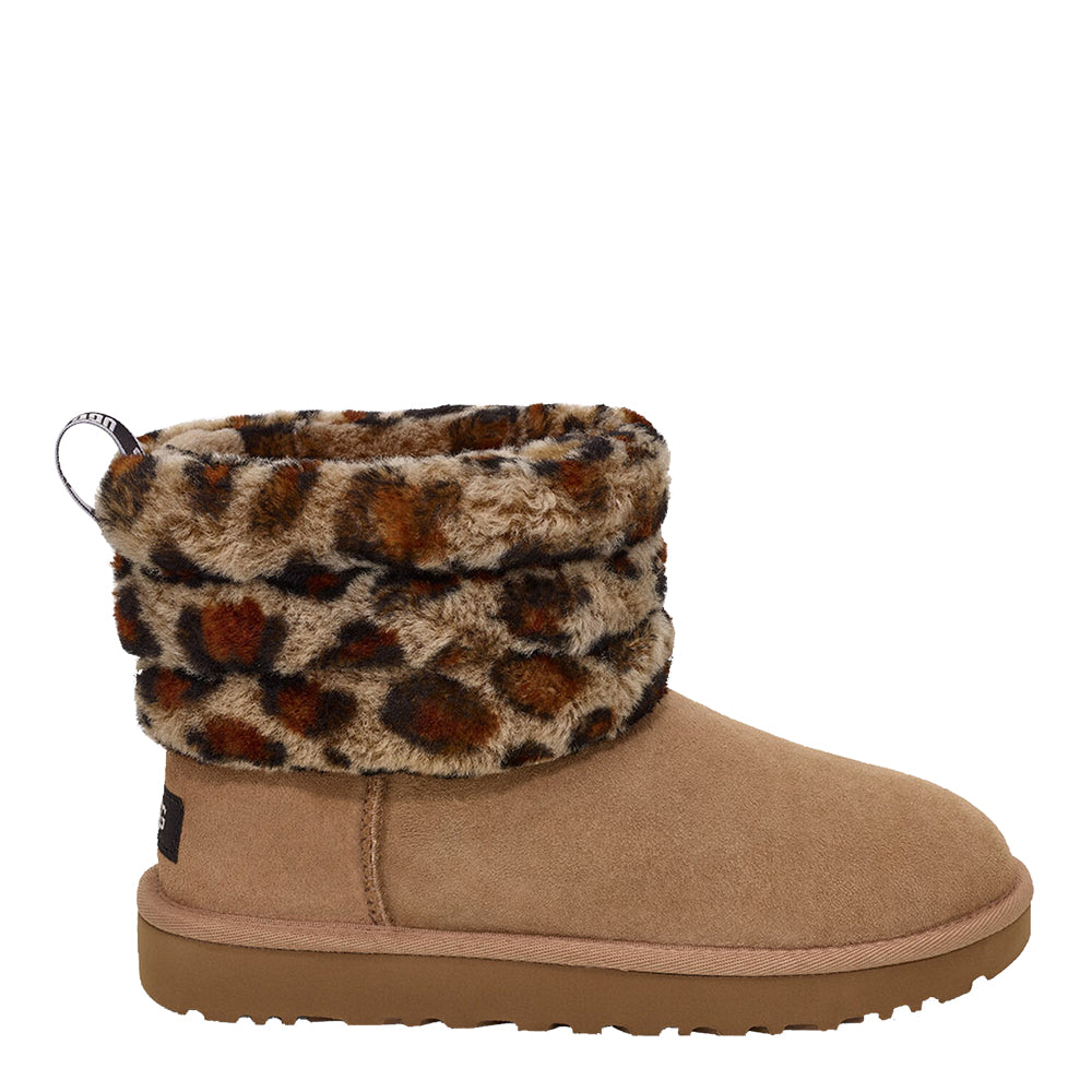 UGG Women's Fluff Mini Quilted Leopard Boots