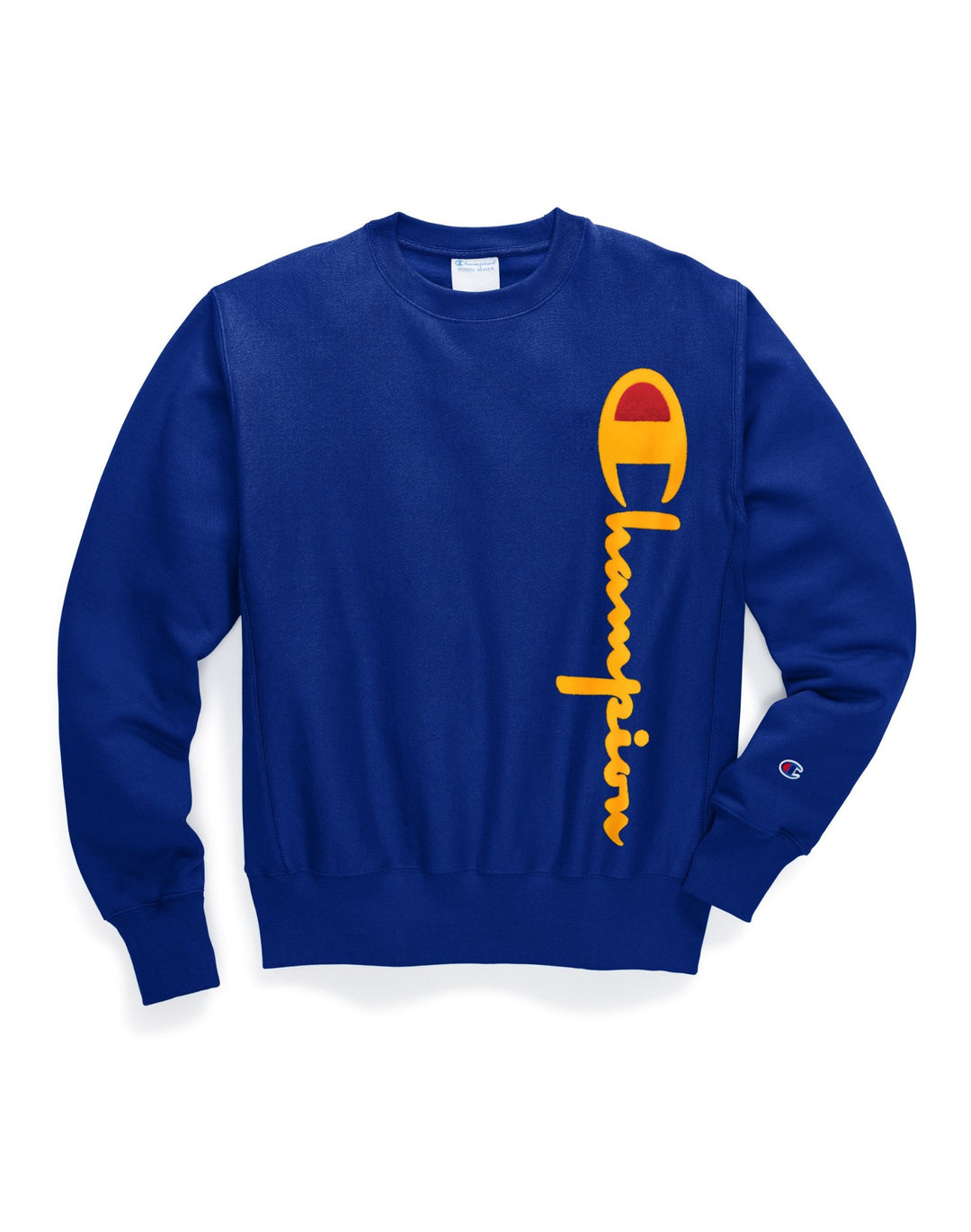 Champion Men's Reverse Weave Oversized Flock Script Crew Sweatshirt 1