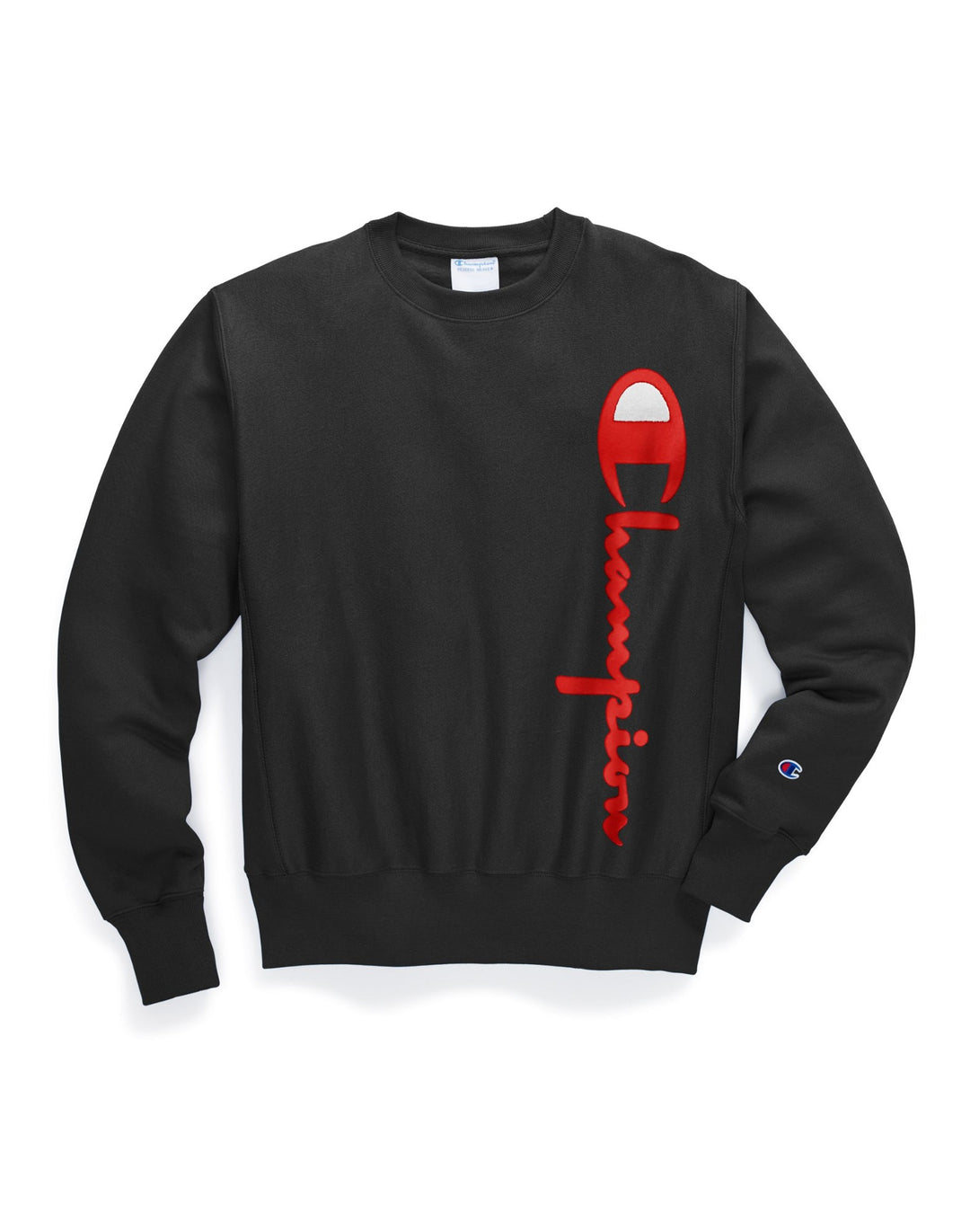 Champion Men's Reverse Weave Oversized Flock Script Crew Sweatshirt 1