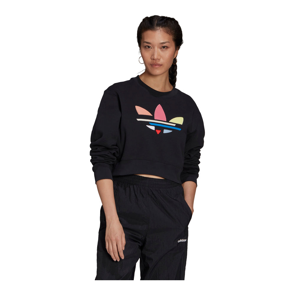 adidas Women's Adicolor Shattered Trefoil Cropped Sweatshirt 1