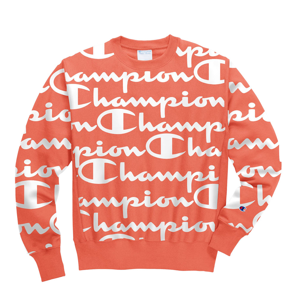 Champion Men's Life Reverse Weave All-Over Logo Crew Sweatshirt 1