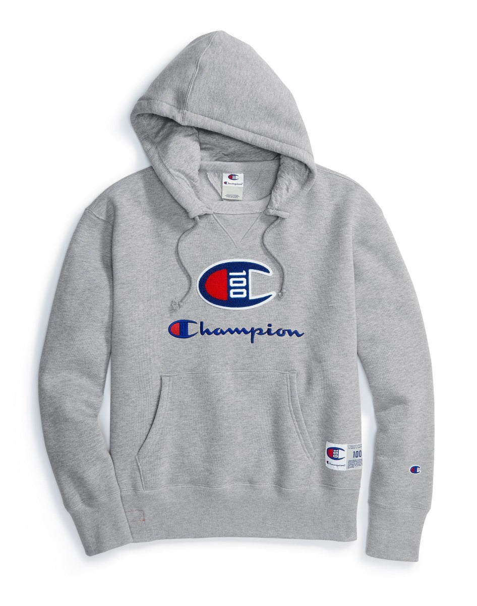 Champion Men's Century Collection C100 Chenille Logo Hoodie 1